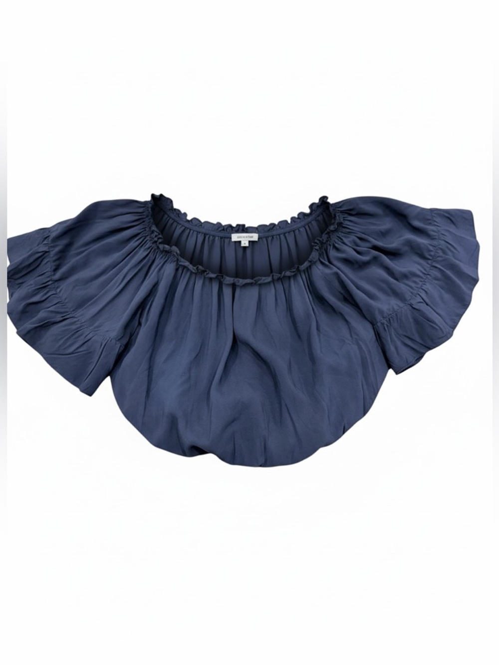 Melville made in Italy  Light Blue Off-Shoulder Elastic Hem Top Size S